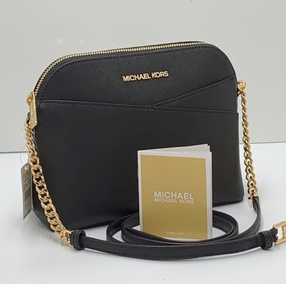 Michael Kors MD Jet Set Dome Crossbody Bag with Gold/Leather Chain NWT - Picture 1 of 12